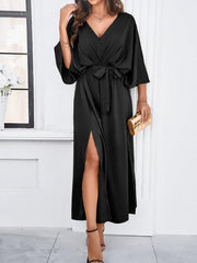 Women's elegant V-neck loose dress - 808Lush