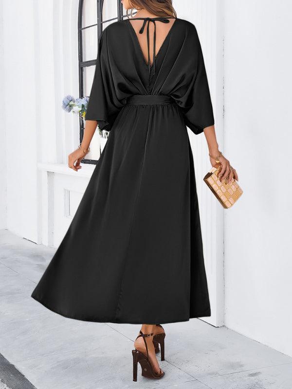 Women's elegant V-neck loose dress - 808Lush