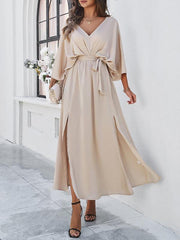 Women's elegant V-neck loose dress - 808Lush