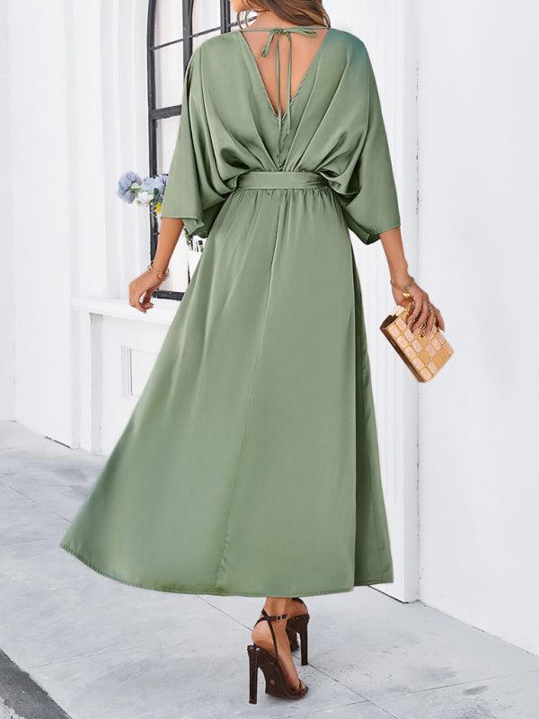 Women's elegant V-neck loose dress - 808Lush