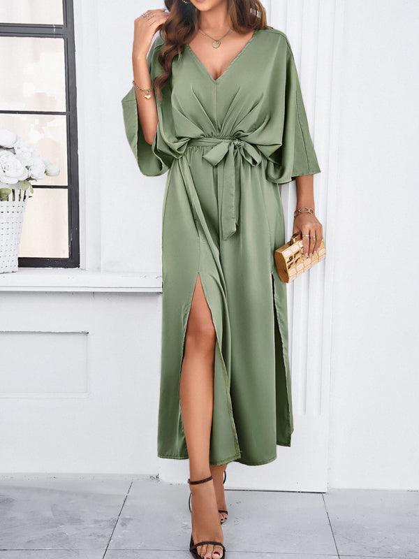 Women's elegant V-neck loose dress - 808Lush