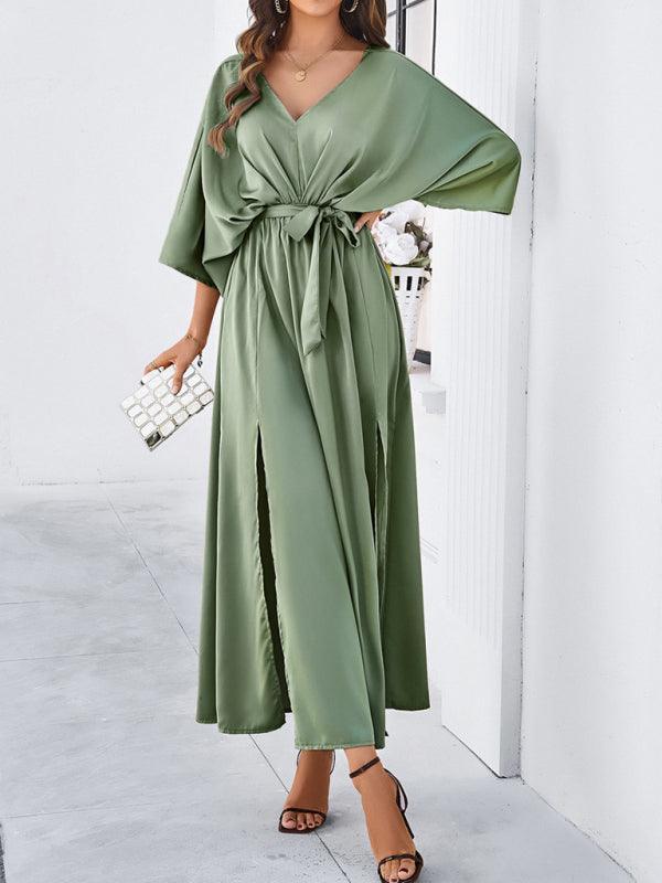 Women's elegant V-neck loose dress - 808Lush