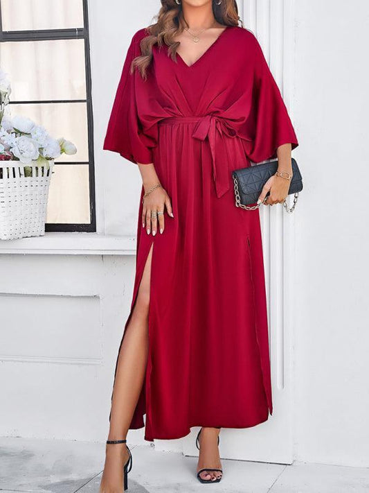 Women's elegant V-neck loose dress - 808Lush