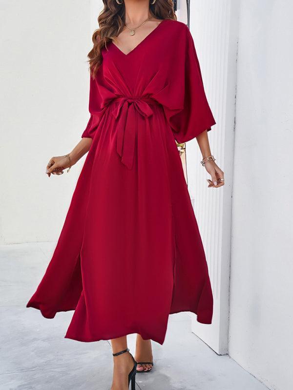 Women's elegant V-neck loose dress - 808Lush