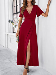 Women's V-neck waist dress - 808Lush