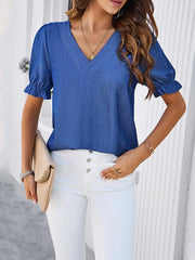 V-neck short-sleeved top - 808Lush