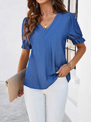 V-neck short-sleeved top - 808Lush