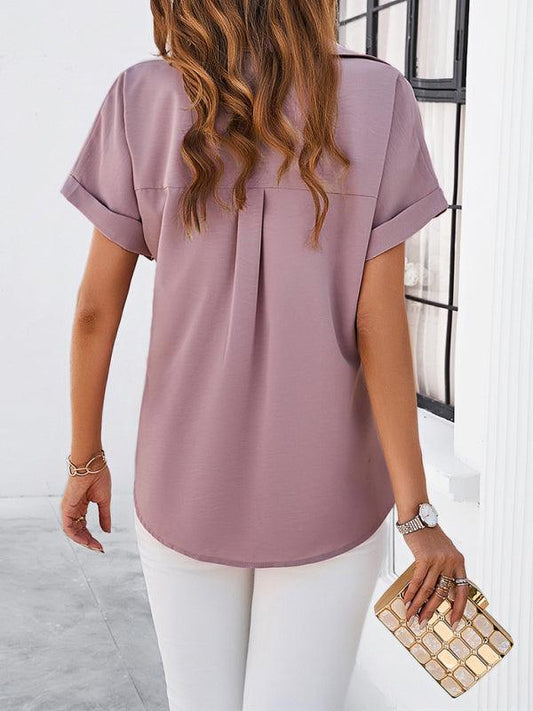 spring and summer casual stand collar shirt - 808Lush