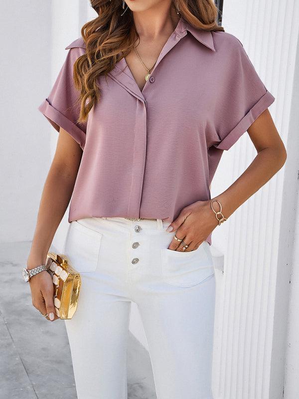 spring and summer casual stand collar shirt - 808Lush