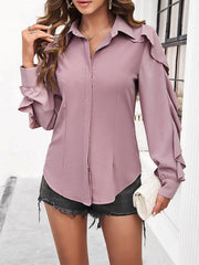 ruffle sleeve shirt - 808Lush