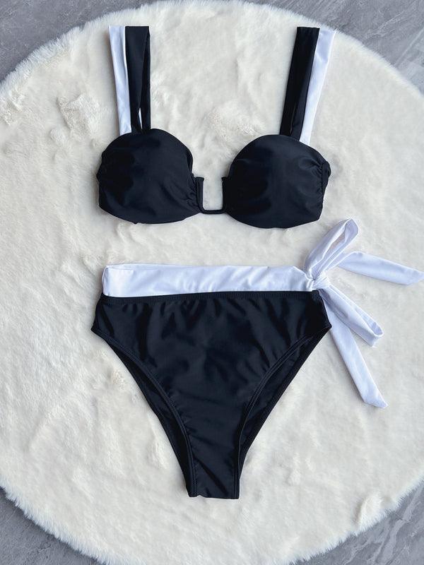 high-waisted sexy split swimsuit bikini set - 808Lush