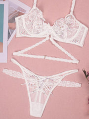 sexy flower embroidered sexy lingerie set - 808Lush