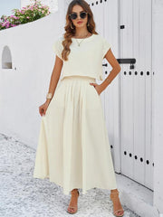 casual sleeveless top and long skirt suit - 808Lush