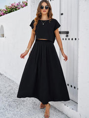 casual sleeveless top and long skirt suit - 808Lush