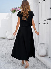 casual sleeveless top and long skirt suit - 808Lush