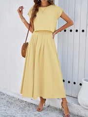 casual sleeveless top and long skirt suit - 808Lush