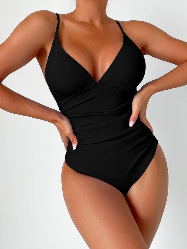 sexy deep V one-piece swimsuit - 808Lush