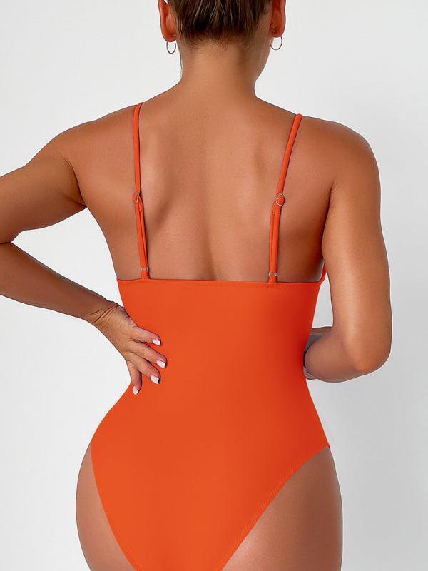 sexy deep V one-piece swimsuit - 808Lush