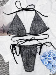 fashionable strap triangle bikini - 808Lush