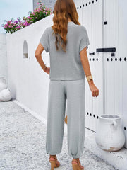 Spring and summer temperament casual solid color woolen trousers suit - 808Lush