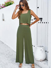 casual sleeveless vest + trousers set