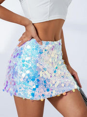 irregular size sequined fashionable skirt - 808Lush