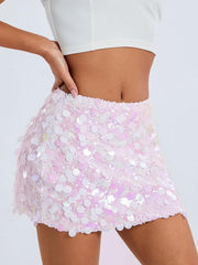 irregular size sequined fashionable skirt - 808Lush