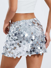 irregular size sequined fashionable skirt - 808Lush