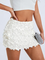 irregular size sequined fashionable skirt - 808Lush