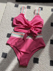 Rainbow Ribbon High Waisted Two-piece Bikini - 808Lush