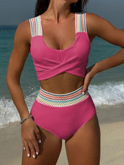 Rainbow Ribbon High Waisted Two-piece Bikini - 808Lush