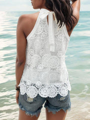 Women's sleeveless halter neck lace top - 808Lush