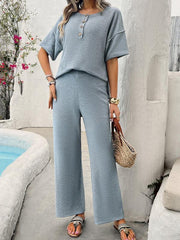 knitted short-sleeved trousers suit - 808Lush