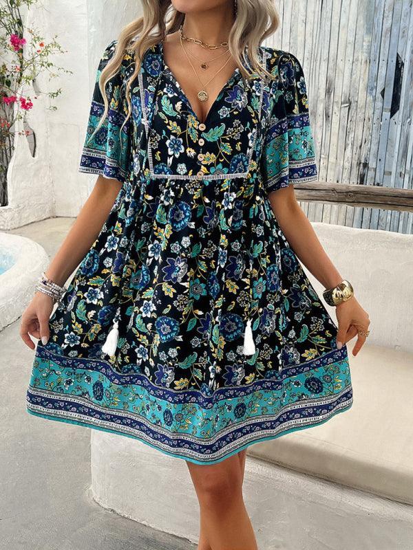 Spring and summer casual holiday mini dress - 808Lush