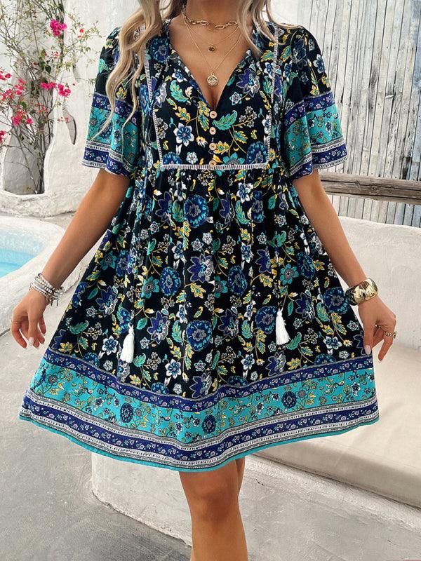 Spring and summer casual holiday mini dress - 808Lush