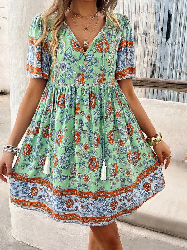 Spring and summer casual holiday mini dress - 808Lush