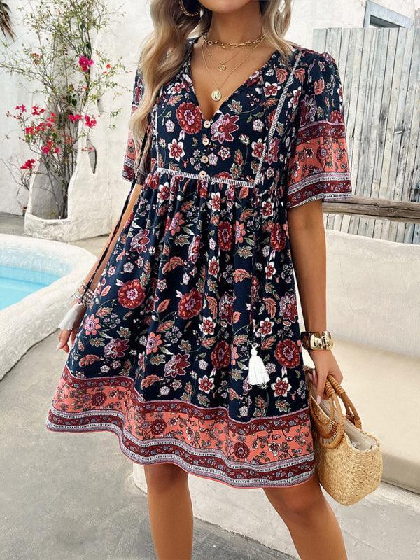 Spring and summer casual holiday mini dress - 808Lush