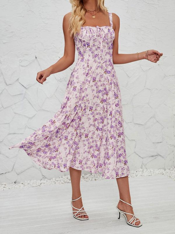 Women's Fashionable Floral Pastoral Long Dress - 808Lush