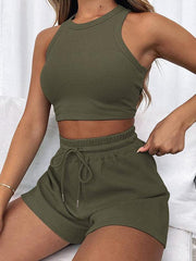 casual sleeveless shorts suit - 808Lush