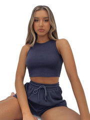 casual sleeveless shorts suit - 808Lush