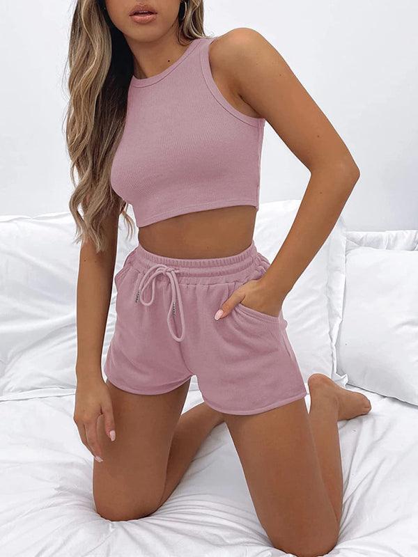 casual sleeveless shorts suit - 808Lush