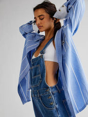 jumpsuit casual loose denim overalls trousers - 808Lush