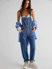 jumpsuit casual loose denim overalls trousers - 808Lush