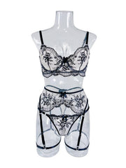 Sexy Embroidered Perspective Belt Hollow Sex Suit - 808Lush