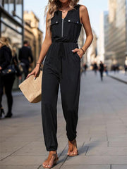 Women's Casual Waistless Sleeveless Long Jumpsuit - 808Lush