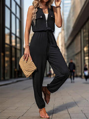 Women's Casual Waistless Sleeveless Long Jumpsuit - 808Lush