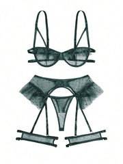 Sexy and tempting three-point bra and panties sexy set - 808Lush