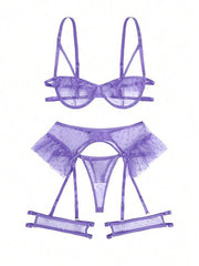 Sexy and tempting three-point bra and panties sexy set - 808Lush