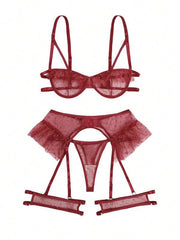 Sexy and tempting three-point bra and panties sexy set - 808Lush