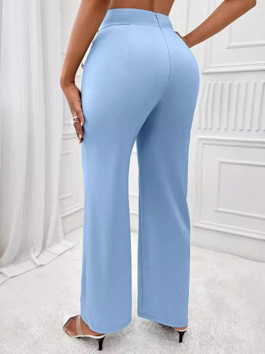 Women's High Waist Slim Straight Trendy Trousers - 808Lush